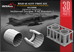 Additions (3D resin printing) 1/48 F-4E Phantom II (Meng) Jet Nozzles (RESArm)