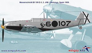 Model kit 1/48 Messerschmitt Bf-109E-1 and Bf-109E-3 Emil 'Legion Condor' double kit (Wingsy Kits)