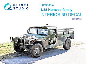 Humvee family 3D-Printed & coloured Interior on decal paper (ICM)