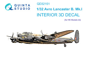 Avro Lancaster B. Mk.I 3D-Printed & coloured Interior on decal paper (HK Model)