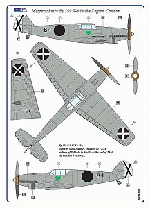Decal 1/72      Messerschmitt Bf-109B / 2 decal versions Legion Condor in Spain (AML)