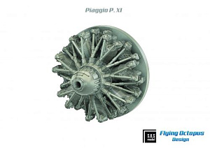 Additions (3D resin printing) 1/72 Piaggio P.XI engine x 2 (3D-Printed)