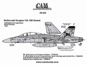 Decal 1/48 McDonnell-Douglas F/A-18D VMFA(AW)-225 Vikings Miramar 1998 (CAM)