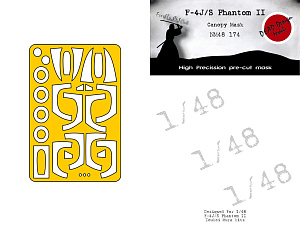 McDonnell F-4J/F-4S Phantom II wheels and canopy frame paint mask (outside only) (designed to be used with Zoukei-Mura kits)
