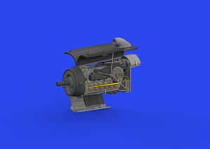 Additions (3D resin printing) 1/48 Messerschmitt Bf-109G-10 WNF engine (designed to be used with Eduard kits) 