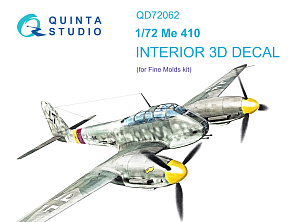 Me 410 3D-Printed & coloured Interior on decal paper (Fine Molds)