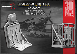 Additions (3D resin printing) 1/48 P-51D Mustang - Pilot's seat.1 (RESArm)