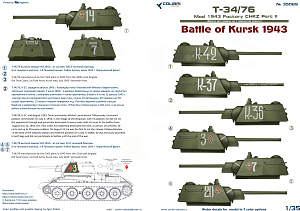 Decal 1/35 Т-34/76 мod 1943 Factory CHKZ Part II Battle of Kursk 1943 (Colibri Decals)