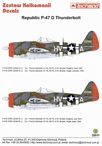 Decal 1/32 Republic P-47D Thunderbolt 'Bubbletop' (2)  (Techmod)