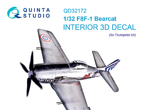 F8F-1 Bearcat 3D-Printed & coloured Interior on decal paper (Trumpeter)