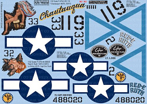 Decal 1/32 Republic P-47N-2-RE Thunderbolt 119 'Chatauqua' (Kits-World)