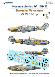 Decal 1/48 Bf-109 E trop (Operation Barbarossa) (Colibri Decals)