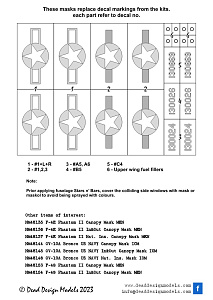 Lockheed-Martin F-35 Lightning II wheels and canopy frame paint mask (outside only) (designed to be used with Tamiya kits)