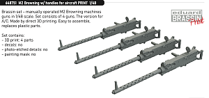 Additions (3D resin printing) 1/48 M2 Browning with handles for aircraft