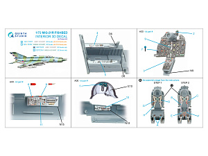 MiG-21R (Grey panels) 3D-Printed & coloured Interior on decal paper (Eduard)