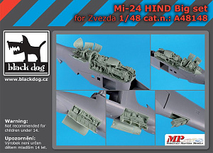 Additions (3D resin printing) 1/48 Mil Mi-24V/VP Mi-24P Hind BIG set (designed to be used with Zvezda kits)