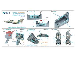 MiG-21bis early 3D-Printed & coloured Interior on decal paper (Eduard) (with 3D-printed resin parts)