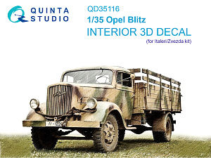 Opel Blitz 3D-Printed & coloured Interior on decal paper (Italeri/Zvezda)