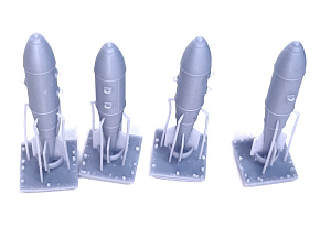 Additions (3D resin printing) 1/72 FAB-250M62 bombs (4pcs) (Mazhor Models)