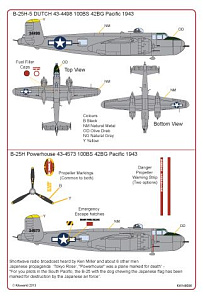 Decal 1/48 North-American Mitchell B-25H-5 (Kits-World)