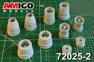 Additions (3D resin printing) 1/72 AL-41F1S Su-35S engine nozzle (Amigo Models)