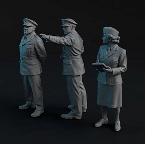 Addition (resin) 1/32 "Allied Headquarters of World War II (6 figures)" (SX-Art)