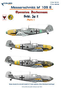 Decal 1/48 Bf-109 E (Schl)/LG 2 (Operation Barbarossa) Part I (Colibri Decals)