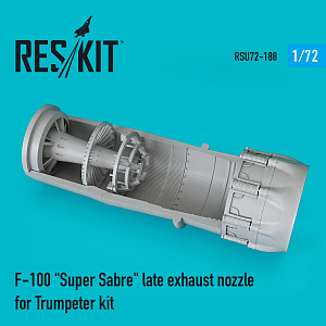 Additions (3D resin printing) 1/72 North-American F-100 Super Sabre late exhaust nozzle (ResKit)