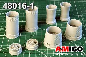 Additions (3D resin printing) 1/48 Jet nozzle of D-30F6 MiG-31B/BM engine (Amigo Models)
