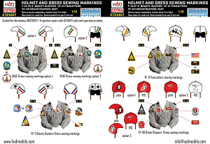 Decal 1/72 F-14A/D Helmet & dress sewing markings Vol.1 (HAD)