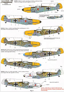 Decal 1/48 Battle of Britain Luftwaffe (8)  (Xtradecal)