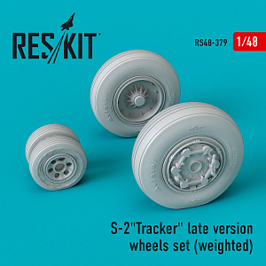 Additions (3D resin printing) 1/48 Grumman S-2 Tracker late version wheels set (ResKit)