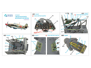 Hurricane family 3D-Printed & coloured Interior on decal paper (Italeri/Tamiya)