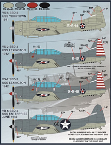 Decal 1/48 "Colors & Markings of U.S. SBD's" (Furball Aero-Design)