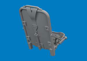 Additions (3D resin printing) 1/72 North-American P-51D Mustang seat with integral seat belts 3D-Printed 1/72 (designed to be used with Arma Hobby kits)