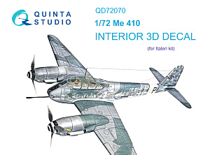 Me 410 3D-Printed & coloured Interior on decal paper (Italeri)