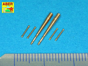 Aircraft detailing sets (brass) 1/72 B wing armament for British Spitfire Mk.I to V hispano 20mmx2.Browing 30 tips x4