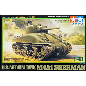 Model kit 1/48 U.S. Medium Tank M4A1 Sherman (Tamiya)
