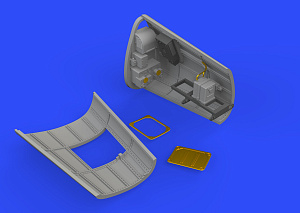 Additions (3D resin printing) 1/48 Messerschmitt Bf-109G-6 radio compartment (designed to be used with Tamiya kits)