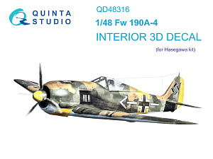 Fw 190A-4 3D-Printed & coloured Interior on decal paper (Hasegawa)