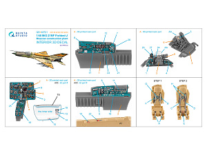 MiG-21MF (Moscow plant) 3D-Printed & coloured Interior on decal paper (RFM) (with 3D-printed resin parts)