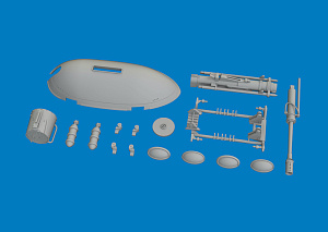 Additions (3D resin printing) 1/48 Henschel Hs-129B MK 101 gun pod (3D-Printed) 1/48 (designed to be used with Takom kits)