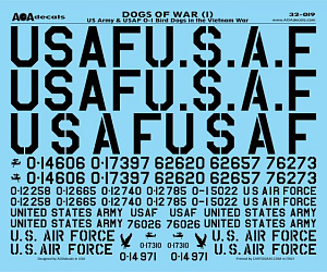 Decal 1/32 Dogs of War (1) US Army/USAF O-1 Bird Dogs in the Vietnam War (AOA Decals)