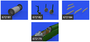 Additions (3D resin printing) 1/72 Mikoyan MiG-21MF Fighter-Bomber Big-Sin set (designed to be used with Eduard kits)