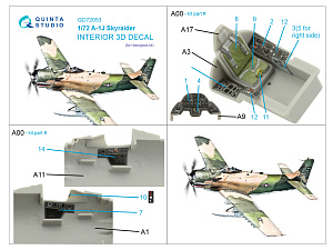 A-1J 3D-Printed & coloured Interior on decal paper (Hasegawa)