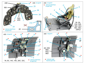 Macchi MC.200 Saetta 3D-Printed & coloured Interior on decal paper (Italeri)