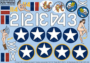 Decal 1/32 Curtiss P-40F Warhawk/Kittyhawk Painted by Cpl Joseph E. Pumphrey (Kits-World)