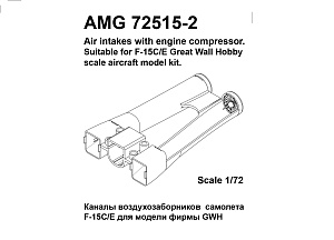Additions (3D resin printing) 1/72 F-15 intake trunks for the Great Wall Hobby kit (Amigo Models)