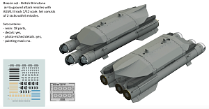 Additions (3D resin printing) 1/32 British Brimstone air-to-ground attack missiles with AGML III rack 