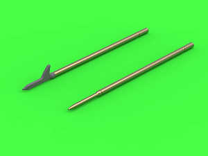 Aircraft detailing sets (brass) 1/48 Grumman F4F-3 Wildcat LATE - .50 Browning gun barrels with round holes & Pitot Tube (two options)
